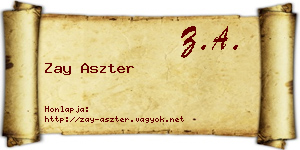 Zay Aszter névjegykártya